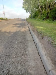 Freshly swept slipway on the A180.