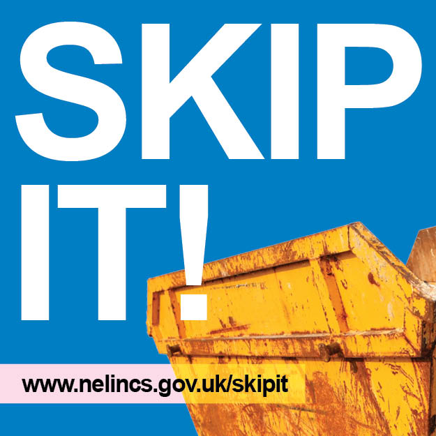 Skip It logo, showing a skip