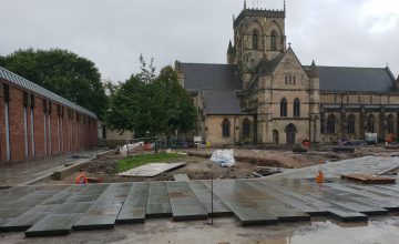 Work in progress outside Grimsby Minster