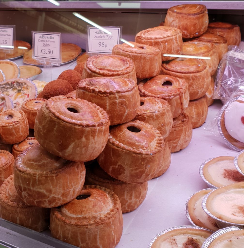 Delicious looking pork pies from Birketts Butchers and Deli