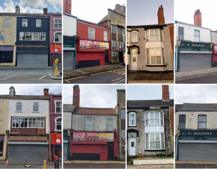 Before and after shots of improved buildings in Cleethorpe Road, Grimsby