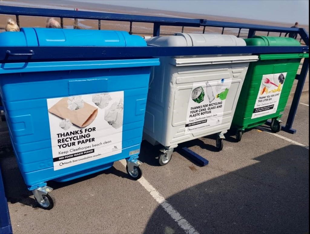 Big bins along the seafront