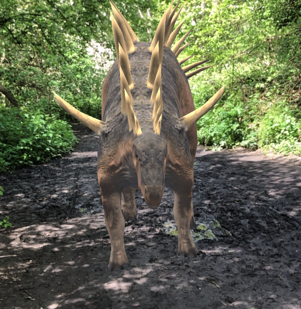 Augmented Reality dinosaur in Weelsby Woods