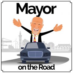 Mayor on the road graphic