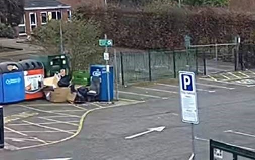 Rubbish dumped at Waltham Road recycling bank