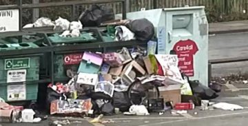 Fly-tipped waste at the Garibaldi Street car park in Grimsby.