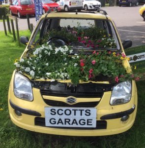 A car used as a planter in Immingham.