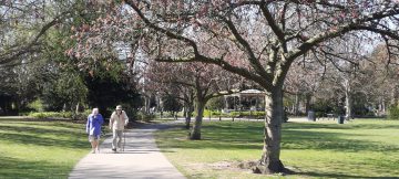 People walking in People's Park, Grimsby