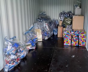 Seized goods in storage from Freeman Street joint operation 7.12.21