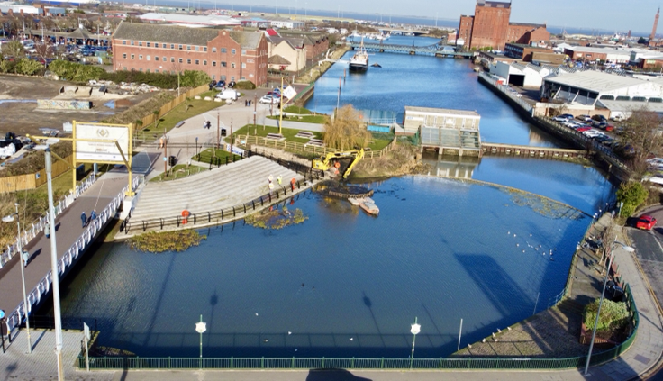 River Freshney from the air