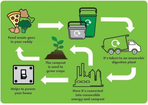 Diagram shows what happens to food waste.