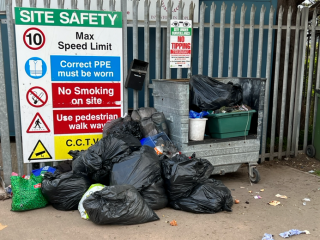 Fly-tipped waste where sheep remains were found outside Grimsby Tip