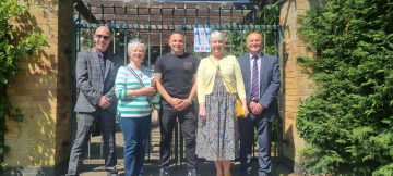 Pictured (left to right): Park Ward councillor Cllr Daniel Westcott, Vice-chair of Park Ward Together Sylvia Moss, Peter Fuller from Gravity Red Inspires, Treasurer of Park Ward Together Sharon Pinder and Park Ward councillor Cllr Paul Silvester.