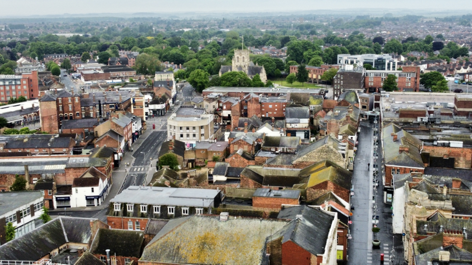 Grimsby town centre from the air