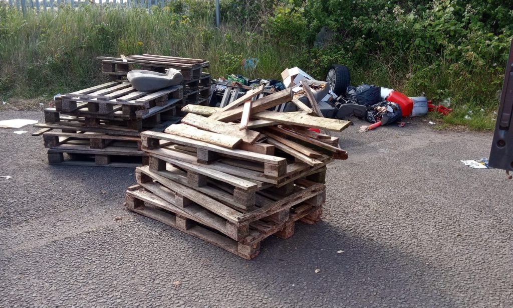 Pallets dumped in Gilbey Road Grimsby