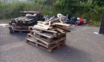Pallets dumped in Gilbey Road Grimsby