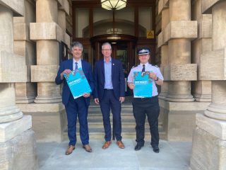 Cllr Philip Jackson, Leader of North East Lincolnshire Council, Rob Walsh, chief executive of North East Lincolnshire Council, and Assistant Chief Constable Darren Wildbore.