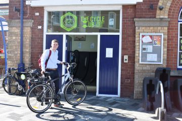 James Borrill with his e-bike