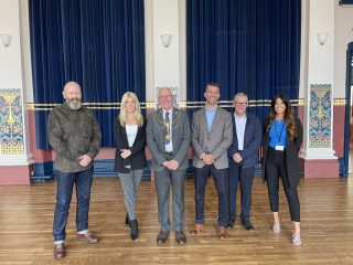 The Mayor with sponsors and presenters of the Civic Awards 2023 at Grimsby Town Hall.
