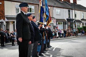 Mayor of North East Lincolnshire, Councillor Steve Beasant, reads the Accession Proclamation announcing the new King, His Majesty King Charles III, at Cleethorpes Town Hall alongside dignitaries. 11th September 2022