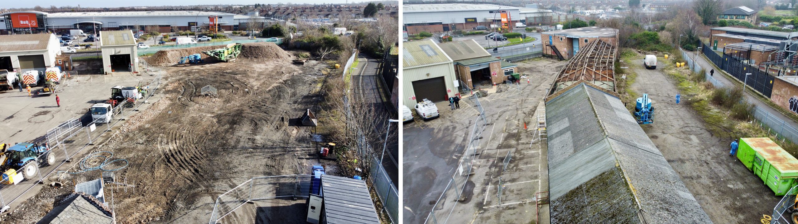 Doughty Road depot before and after February and March 2022