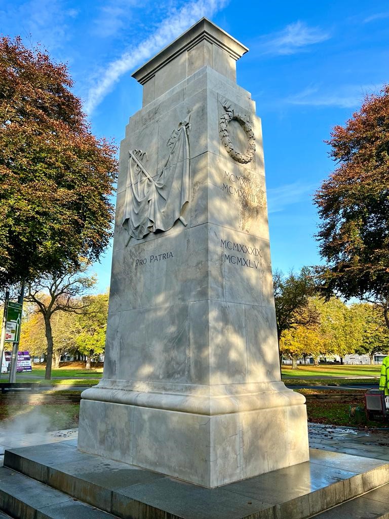 Grimsby cenotaph after cleaning