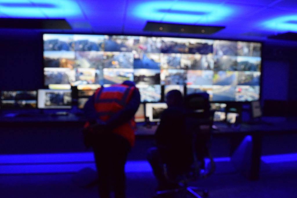 A blurred shot of the CCTV Control Room after refurbishment
