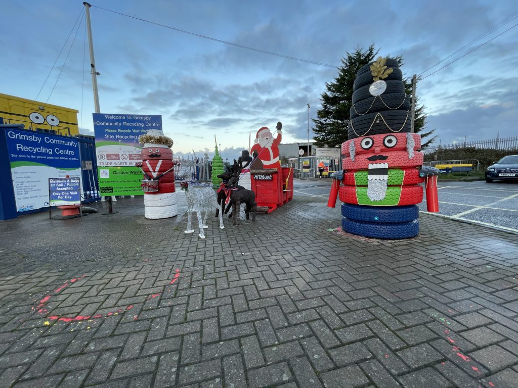 Characters at the Grimsby tip entrance
