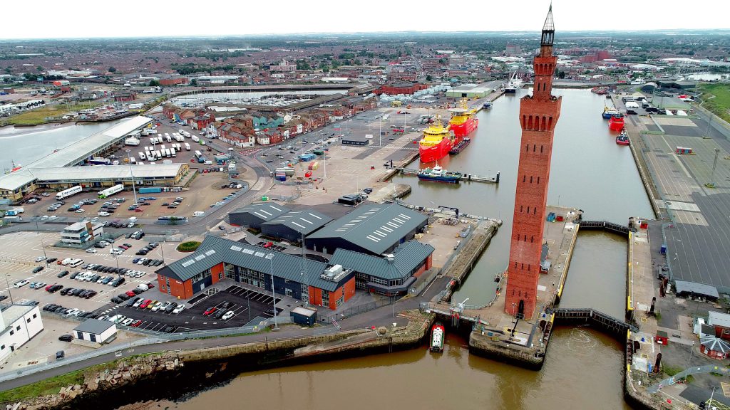 Grimsby docks and Dock Tower 