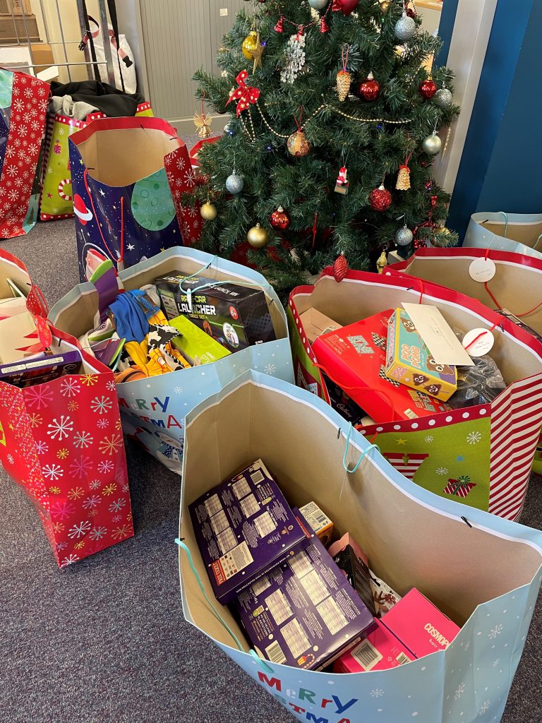 Bags of gifts for those working with Youth Justice