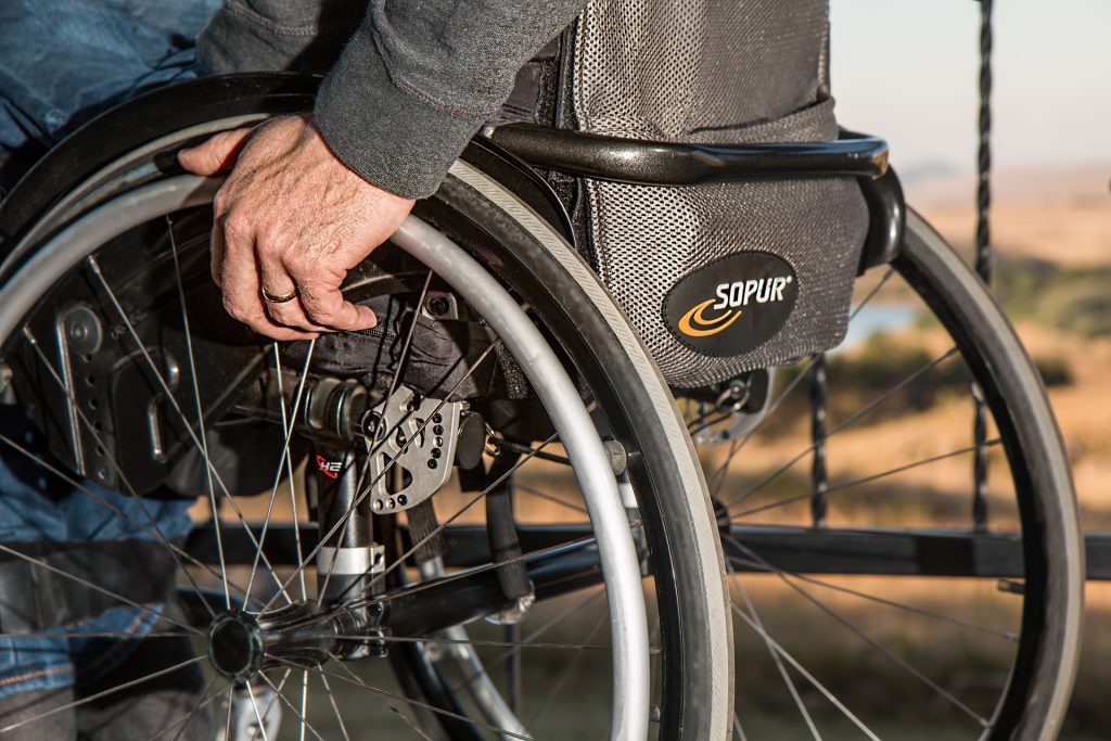 Stock image of person in wheelchair.