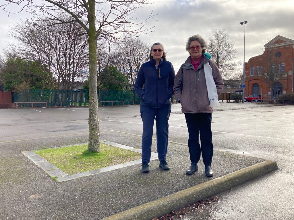 Alison Gardner and Mary Vickers at the site of the new garden.