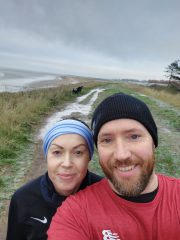 Gill and her husband Steve out for a run
