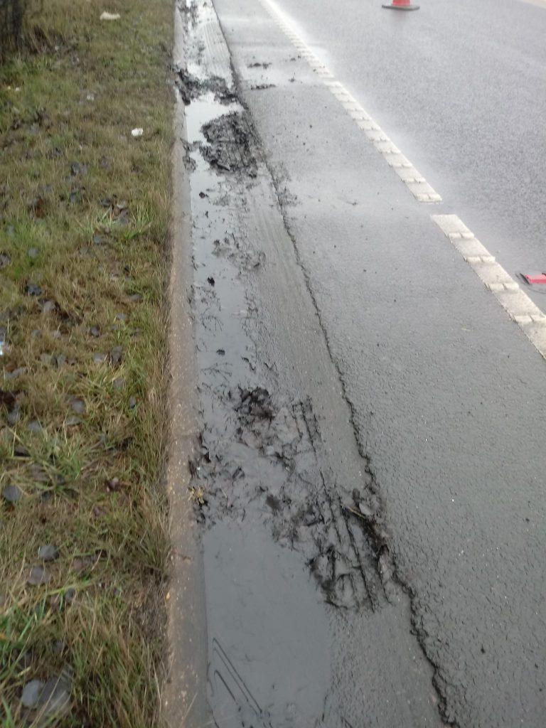 Sludge on verge of the A180