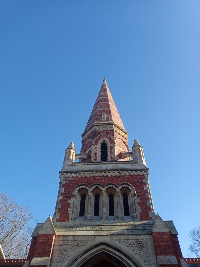 View of Spire after re-pointing and masonry works