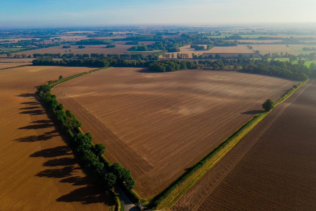 An aerial view across the Lincolnshire Wolds