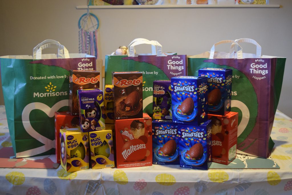 A trove of Easter eggs donated by Morrisons supermarket