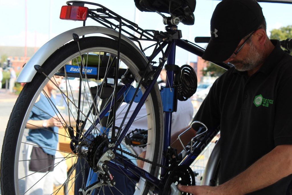 Man fixing a bike