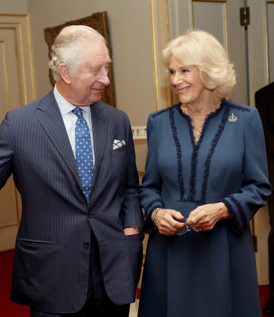 The Queen Consort, joined by King Charles III, hosts a reception at Clarence House in London, for authors, members of the literary community and representatives of literacy charities, to celebrate the second anniversary of The Reading Room. Picture date: Thursday February 23, 2023. Photo by Chris Jackson