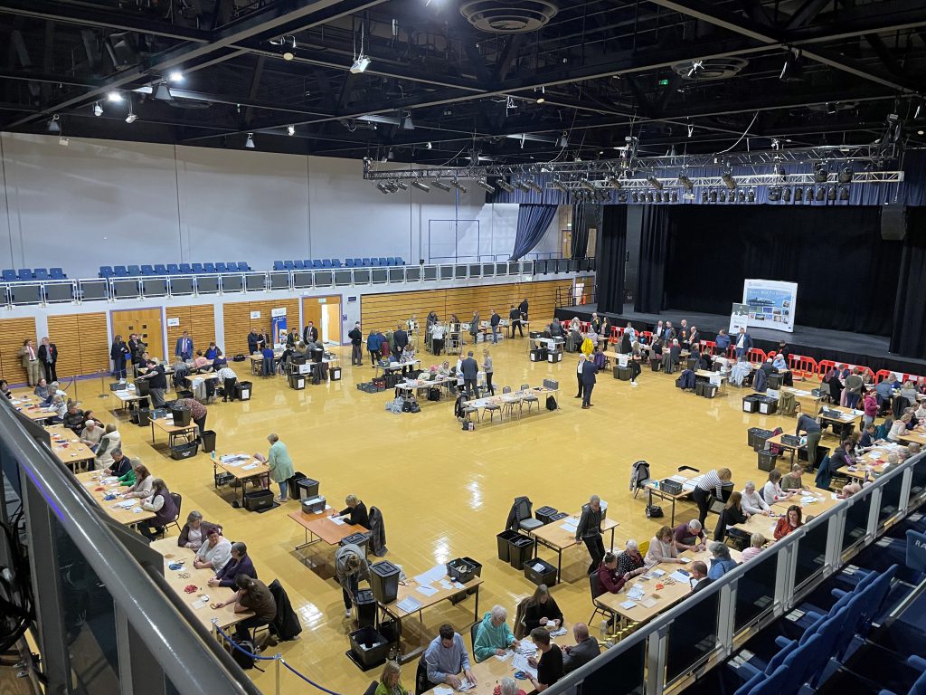 The floor of Grimsby Auditorium is active