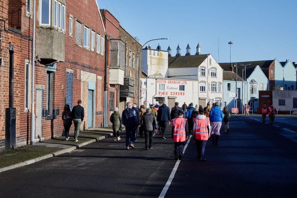 A guided walking tour on the historic part of the port of Grimsby, now known as the Kasbah during last year’s heritage open day. Photo Dan Clarke for ABP.