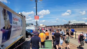 Street cleaners among the crowds at Armed Forces Day 2022