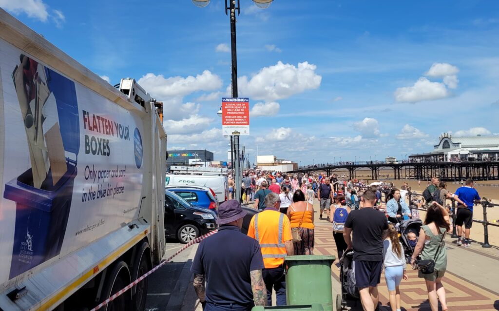 Street cleaners among the crowds at Armed Forces Day 2022