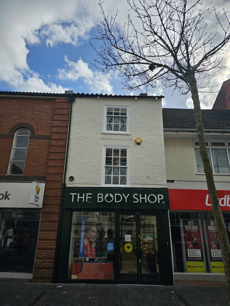 Freshly painted shop front in Grimsby.