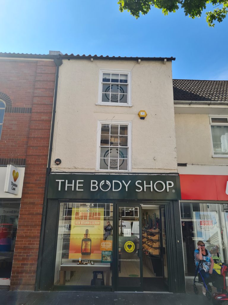 Grimsby shop front before it was refreshed with new paint.