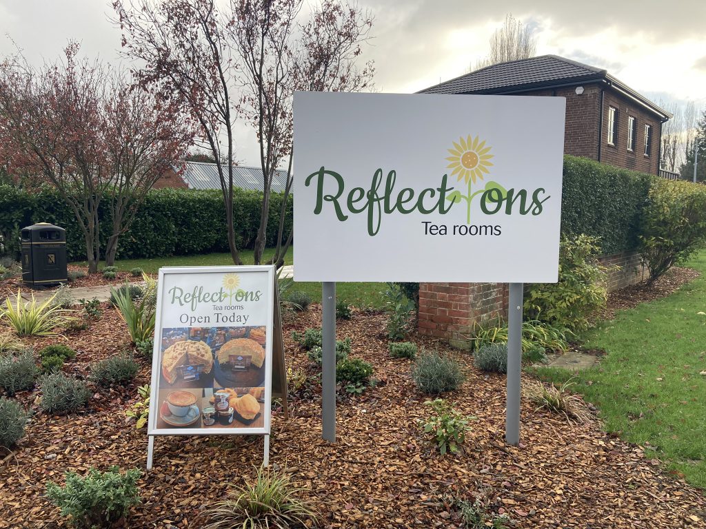 Outside the Reflections Tea Rooms in Grimsby