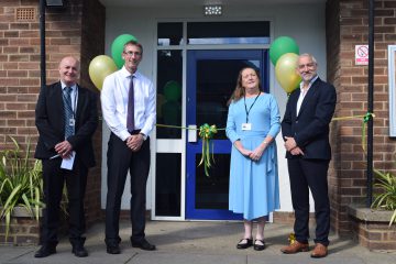 (from left) Chair of the Children and Lifelong Learning Scrutiny Panel at North East Lincolnshire Council, Councillor Paul Silvester, Littlecoates Primary Academy Principal, Neville Wilkinson, North East Lincolnshire Council's Director of Children's Services, Janice Spencer OBE, and Mark Wilson, CEO of Wellspring Academy Trust.