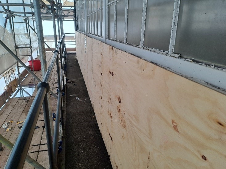 Protection works to the control room prior to commencement of works