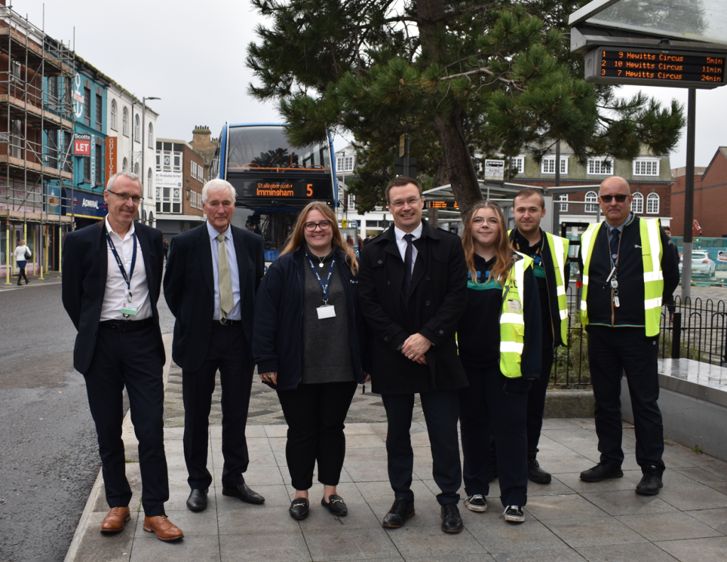 A group photo outside Riverhead Bus Exchange