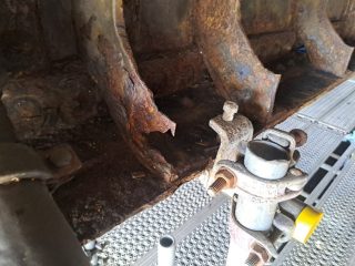 Corroded area to beams